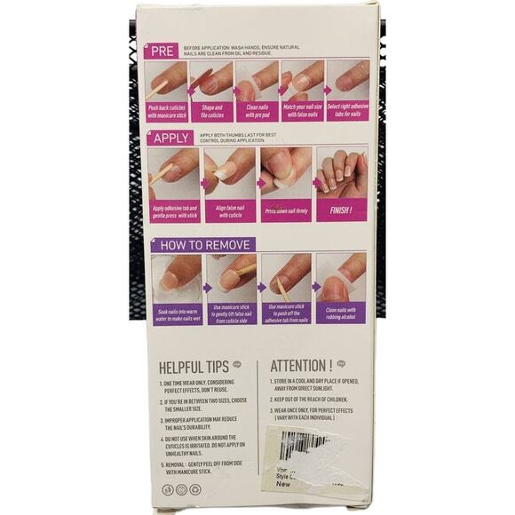 Vamony Press on Nails Salon Quality Fun Nail Art, No Glue Needed - Picture 2 of 4